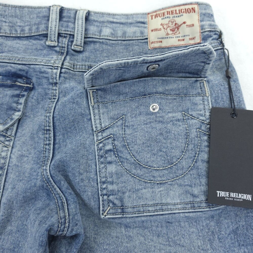 True Religion Women 26 Bobbi Baggy Cargo Y2K 90s Mid Rise Denim Blue Jeans NWT - Picture 8 of 12